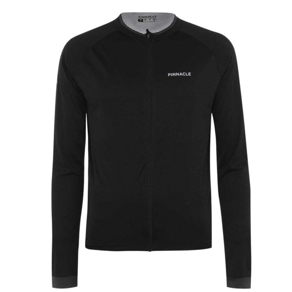 Pinnacle Mens Logo Long-Sleeved Cycling Jersey / Black